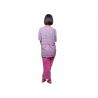 China Fashion Ladies Pink Print Stripped Pajamas Nightwear Sets Short Sleeve Anti - Wrinkle wholesale
