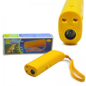 China Yellow 3 In 1 Anti Barking 9 Volt Ultrasonic Pet Trainer supplier