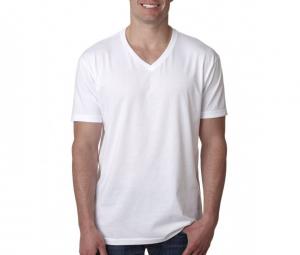 China Mens Plain White Cotton T Shirts For Men V Neck on sale 
