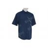 Men's 100% Cotton Twill Custom Work Shirts Short Sleeve Dark Blue Chest Pockets