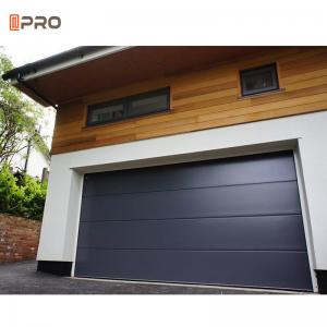 China Double Black Insulated Garage Doors Residential Panel Lift Horizontal Sliding Side Hinged supplier