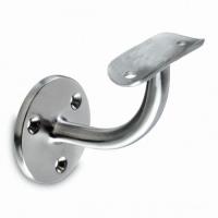 China Satin / Mirror Wood Handrail Connectors , Stainless Steel Wall Brackets on sale