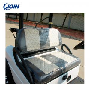 Lozenge Custom Golf Cart Seat Waterproof 2 Seater Cart Black And White