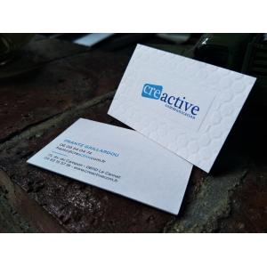 China Thick Cotton Paper Embossed Business Cards , Unique Business Cards 90*54mm supplier