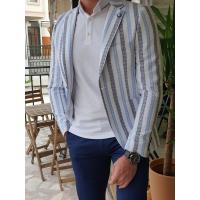 China Striped Cotton Business Casual Suit Jacket Business Casual Interview Outfits on sale