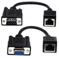 China Cat5 Cat6 RJ45 To RS232 Cable , DB9 9 Pin Industrial Ethernet Cable Assemblies on sale