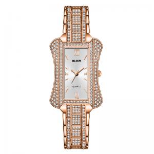 Women Square Alloy 3ATM Fashion Quartz Watches With Diamond
