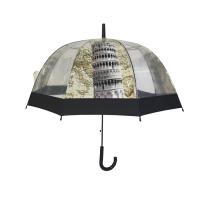 China Dome Shape Clear POE Umbrella With Scenery Printing on sale