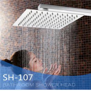 Ultra Thin Stainless Steel Shower Head , Square Rainfall Shower Head Angle Adjustable