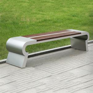 China SUS304 Metal And Wooden Bench 1800mm Length Wood Bench Steel Legs supplier