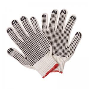 C078D2-N T/C Double Side PVC Dotted Cotton Work Gloves for Safety Anti-Slip Function