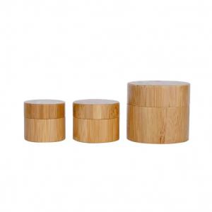 China 25ml Bamboo Cosmetic Jars Bamboo Cosmetic Packaging With White Plastic Core supplier