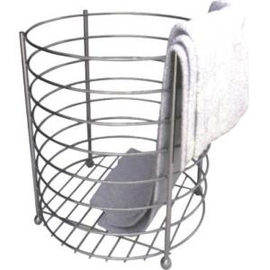 China PULV Hotel Laundry Basket Round Towel Basket Stainless Steel supplier