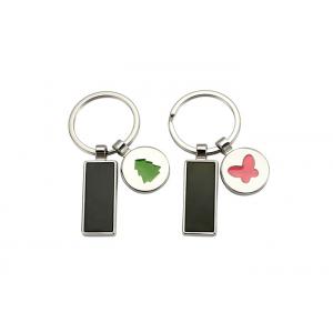 China Promotion Custom Logo Metal Keychain Holder Cute Pendant Rectangle Body supplier