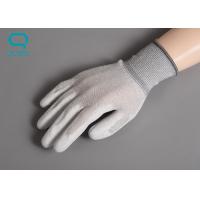 China Anti Static Carbon Fiber 20cm 24cm PU Palm Coated Gloves For Clean Room on sale