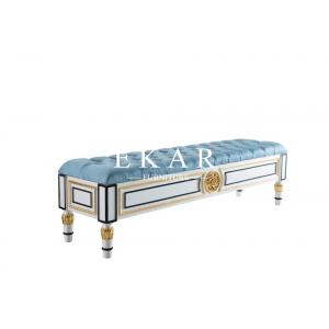 Spanish Luxury Design Long Fabric Upholstery End Bed Stool