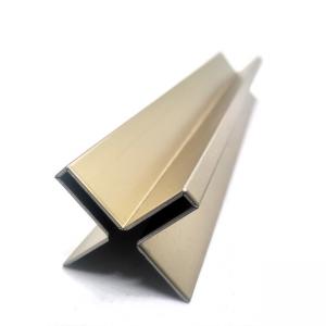 China Architectural Stainless Steel Corner Trim Profile Hairline Brass 316L 0.95mm supplier
