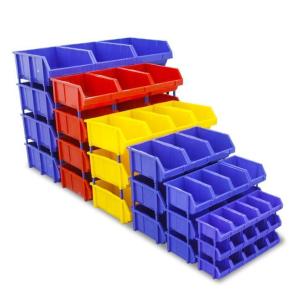 China Workshop Hanging Box Plastic Container Tool Spare Parts Storage Bins Shelves Injection Stackable Rack Divisible Organizer supplier
