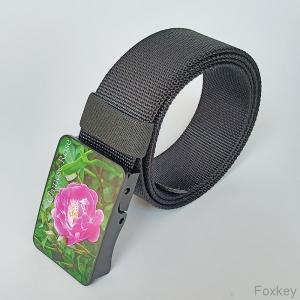 China Nylon Webbing Adjustable Slide Belt Without Holes Gift Logo Full Color Printable supplier