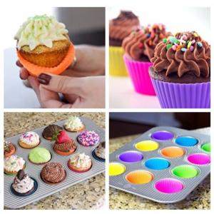 China Home Made DIY Silicone Cupcake Molds Round Reusable For Muffin Baking supplier