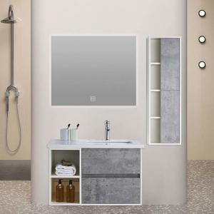 China Wall Mounted Bathroom Vanity Cabinet With Sink Baking Varnish supplier