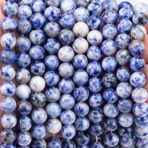 China Spiritual Natural Blue Dot Stone 8MM Round Loose Bead For Handmade Jewelry And Keychain supplier