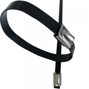 China Self Locking Stainless Steel Metal Cable Ties 11.8 Inch SS PVC Coated Cable Ties supplier
