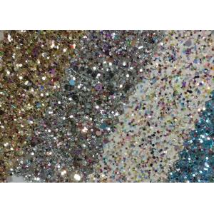 China Diamond Chunky Glitter Sparkle Fabric , Decorative Glitter Wall Fabric supplier