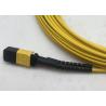 China SM G657A1 12F MPO Fiber Optic Cable Assembly Female With Flex Bendable Angle Boot wholesale