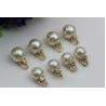 China High-grade handmade jewelry accessories zinc alloy gold metal rhinestone pearl pendant button wholesale