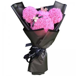 China Wholesale Foam Roses Micky Mouse Head With Wrapping Paper And Gift Box For Gift supplier