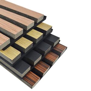 Sound Proof Walnut Veneer Wood Wool Slat Wall Panels Wooden Acoustic Panels