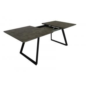 Expandable Modern Wood Dinning Table MDF With Marble Paper Veneer Top