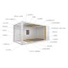 China Wood Grain Sandwich Panel Detachable Container House for 20 40ft Stable Customized Design and Steel Structure wholesale