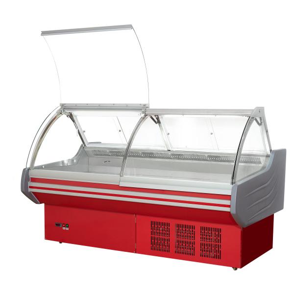 Commercial fresh meat seafood display chiller for butchery store with 1.5 2 3m