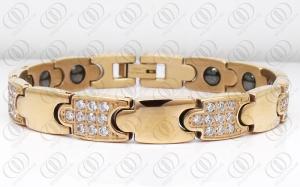 China Full Rose Gold Stainless Steel Magnetic Hematite Bracelets For Men on sale 