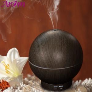 400ML Sphere Dark Wood Grain Ultrasonic Air Humidifier Purifier Aroma Diffuser