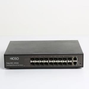 China Interruptor 16 da fibra de Hioso +2 poder eletrônico da segurança ótica combinado do SNMP da Web do apoio do interruptor do Uplink AC100V supplier
