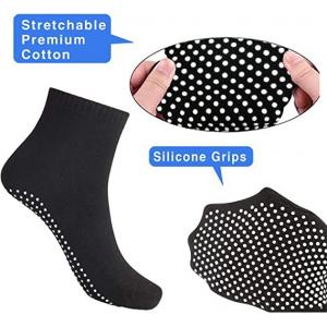 Diabetic Adults Men Women 4 Pairs Unisex Grip Socks for Yoga Home Workout Barre Pilates Hospital Non Slip