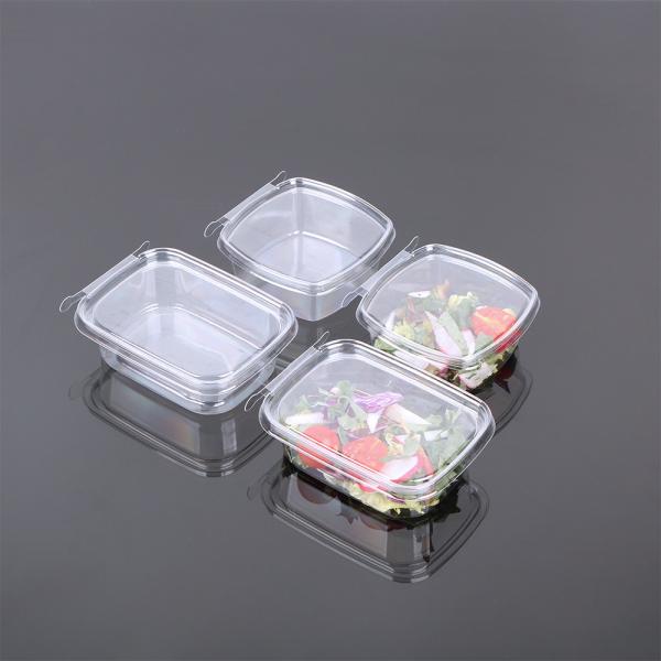 Disposable PET RPET 4oz Plastic Sauce Container Clear Hinged Tamper Proof Containers with Lid
