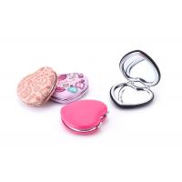 China Debossing Heart Cosmetic Pocket Mirror ABS Foldable Makeup Mirror For Travel on sale