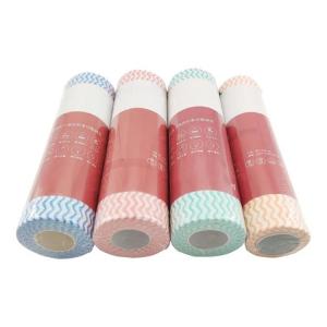 China Spunlace Kitchen Cleaning Towel Roll , Multicolor Disposable Washcloths For Dishes supplier