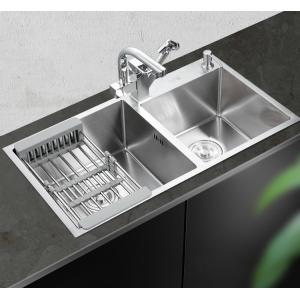 Double Trough Vegetable Washing Basin 304 Stainless Steel Wash Basin For Kitchen