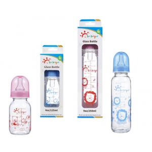 Food Grade 9oz 250ml BPA Free Glass Baby Feeding Bottles