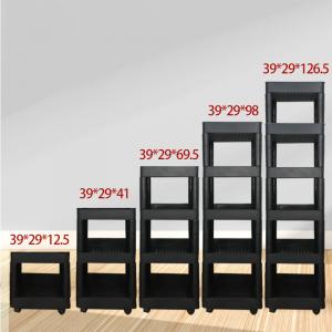 China Floor Type Bathroom Layered Plastic Storage Trolley Rack Environment Protection supplier