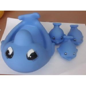 0-36 Month Kids Animal Bath Toys Harmless Rubber Dolphin Family Set Phthalate Free