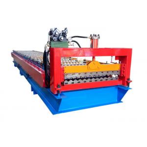 China Color Steel Roofing Sheet Corrugated Shape Roll Forming Machine With PLC Control System supplier