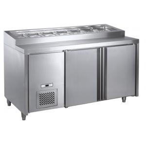 China Commercial Refrigerated Pizza Prep Table Ventilation Cooling Stainless Steel Body Embraco Compressor supplier