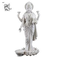 China Marble Lakshmi Sculpture Stone Hindu God Fortune Goddess Indian Religious on sale