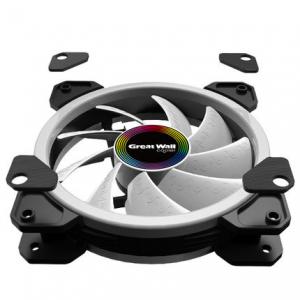 China RGB Computer  Fan 120mm 4pin Dual Aura Fan with Remote Controller Computer  RGB  Cooling Fans supplier